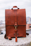 Bootlegger Backpack (Tobacco Snakebite Leather) - The Speakeasy Leather Co