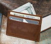 5-Slot Super Slim Front Pocket Card Sleeve Wallet (Rio Latigo Leather) - The Speakeasy Leather Co