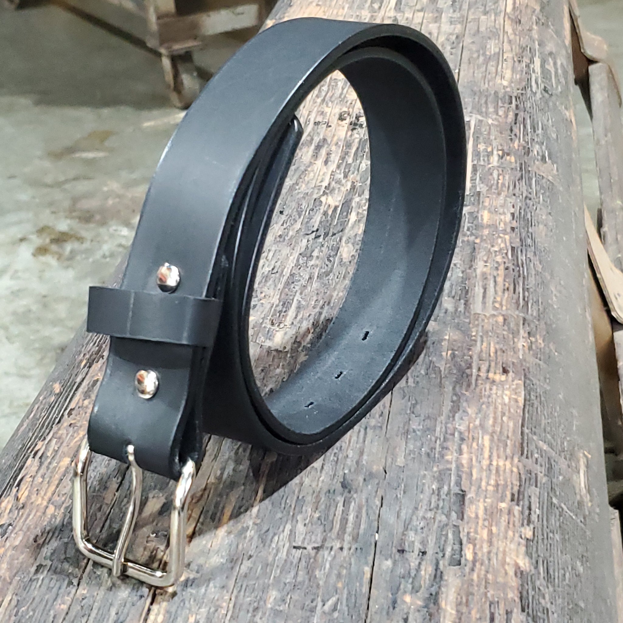 Men's Black Leather Belt - Made in France