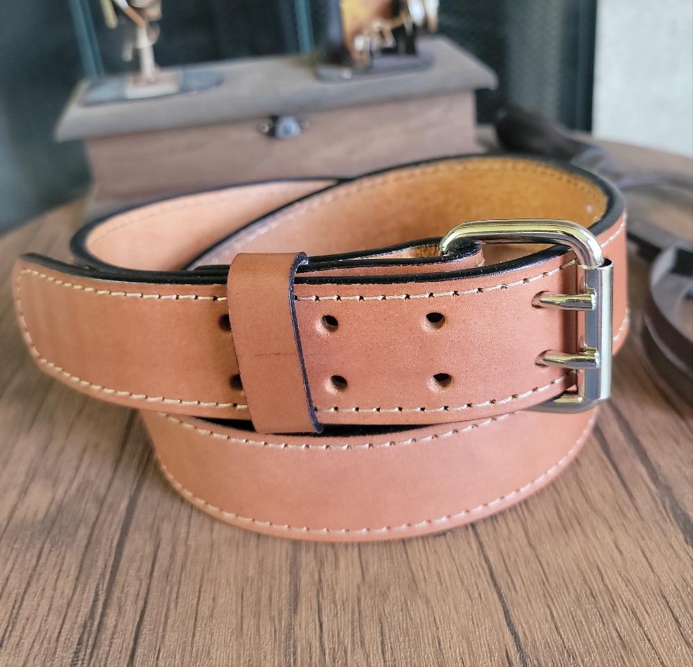 The Heavy Reinforcement Gun Belt | MADE IN USA | Full Grain Veg Tan Leather  | Conceal Carry Belt