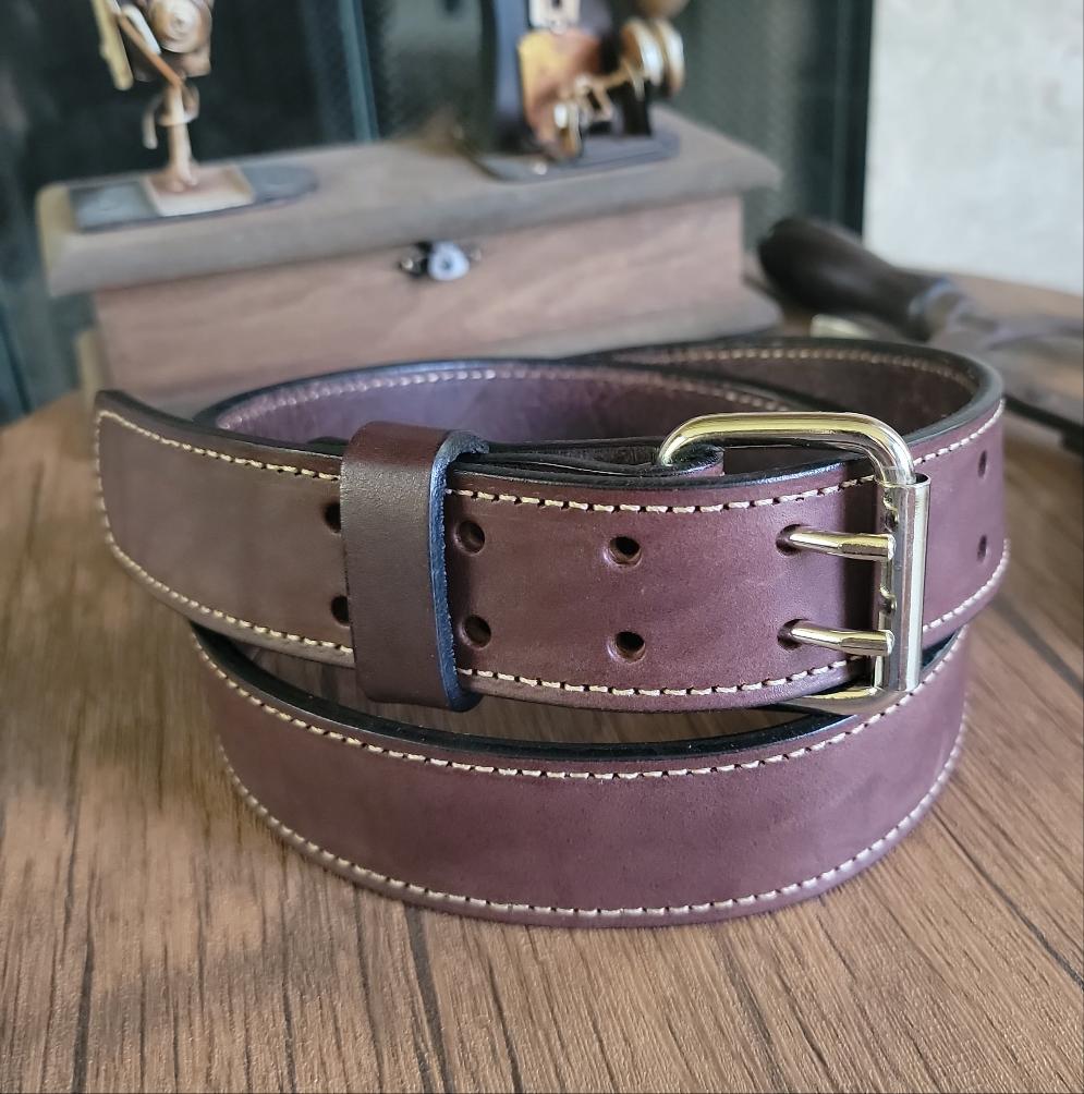 Badass Black Skull Belt – 1.5" Veg-Tan Leather, Handmade Vibe, One Size Fits Most