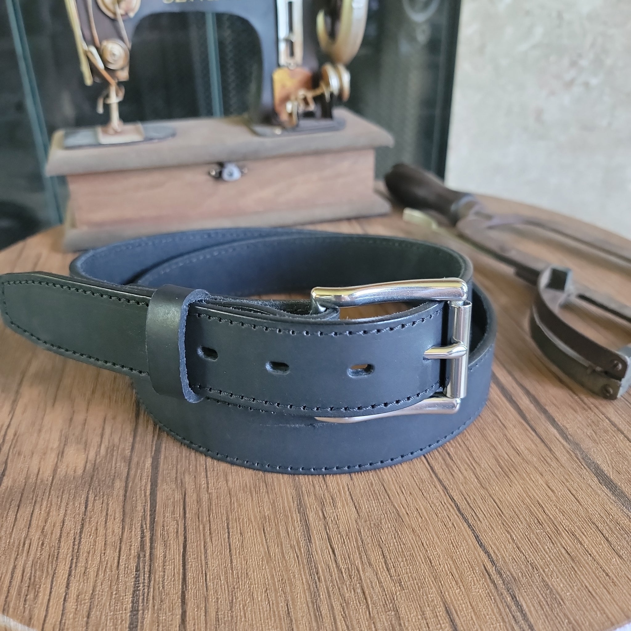 1.25 The Skinny Grizzly Leather Dress Belt, Made in USA