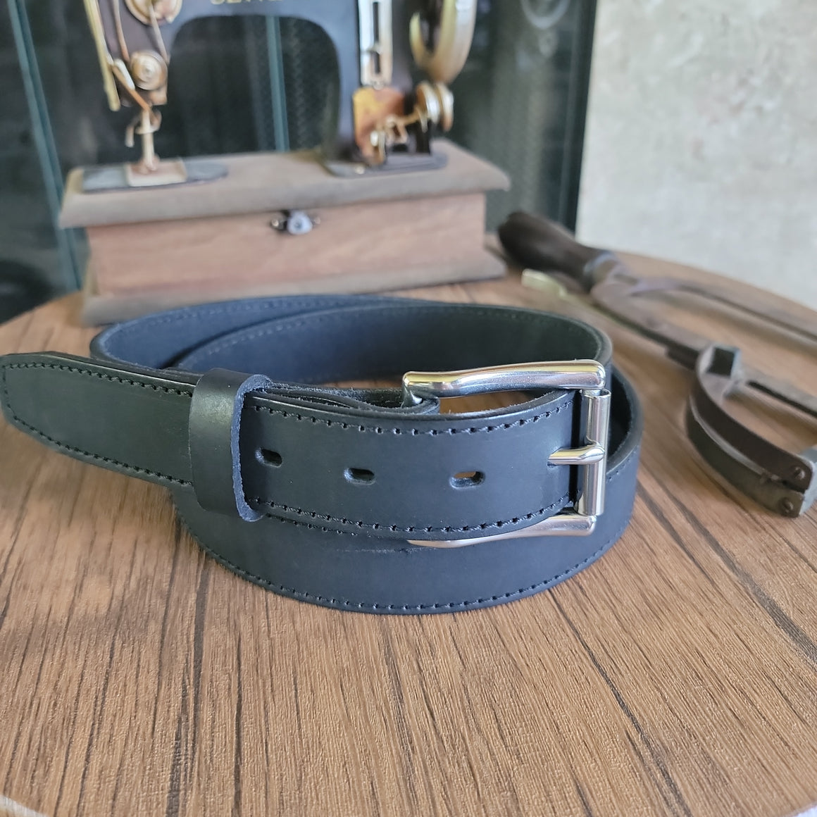 1.25 The Skinny Grizzly Leather Dress Belt | Made in USA | Full Grain Leather Dress Belt - The Speakeasy Leather Co