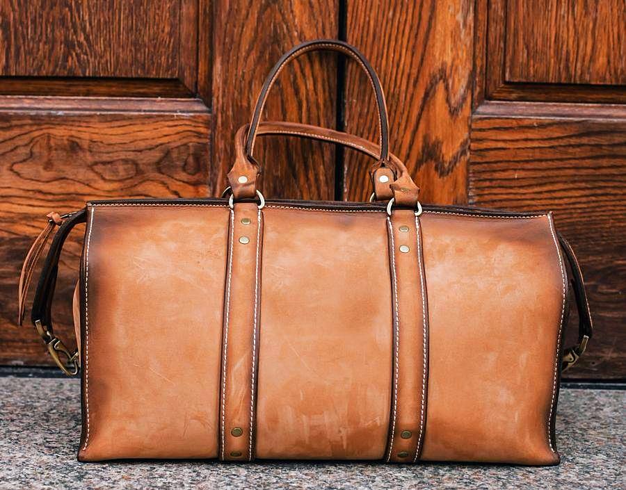 1920 Overnight Duffel Bag (Burnt Timber Leather) - Main Image
