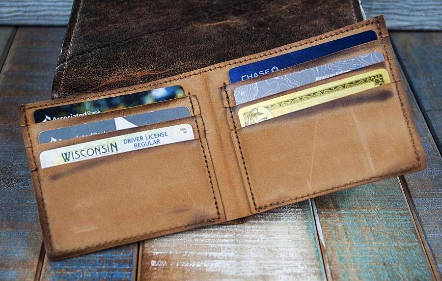3-Slot Front Pocket Card Sleeve Wallet - 21st Amendment (Tobacco Snakebite  Leather)