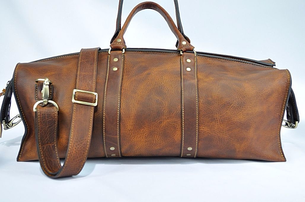 1920 Overnight Duffel Bag (Tobacco Snakebite Leather)