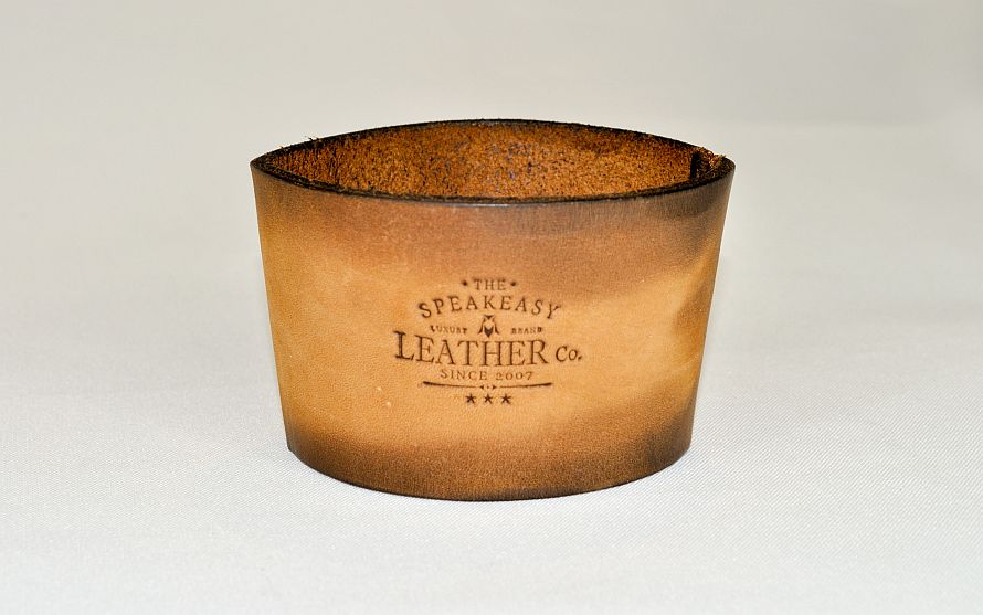 Droppers Coffee Sleeve (Burnt Timber) - The Speakeasy Leather Co