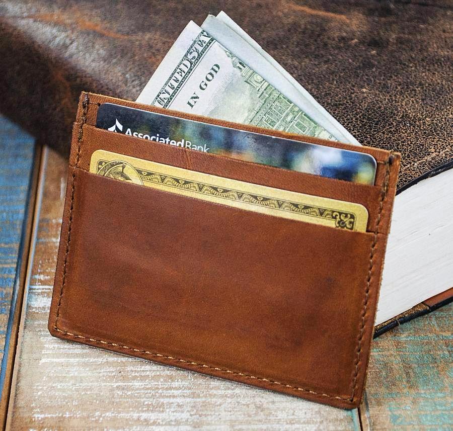 saddleback card sleeve 5-Slot Super Slim Front Pocket Card Sleeve Wallet (Rio Latigo Leather)