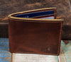 7-Slot Bifold Wallet - The Classic (Tobacco Snakebite Leather) - The Speakeasy Leather Co