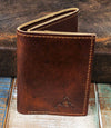 6-Slot Trifold Wallet - The Stanza (Tobacco Snakebite Leather) - The Speakeasy Leather Co