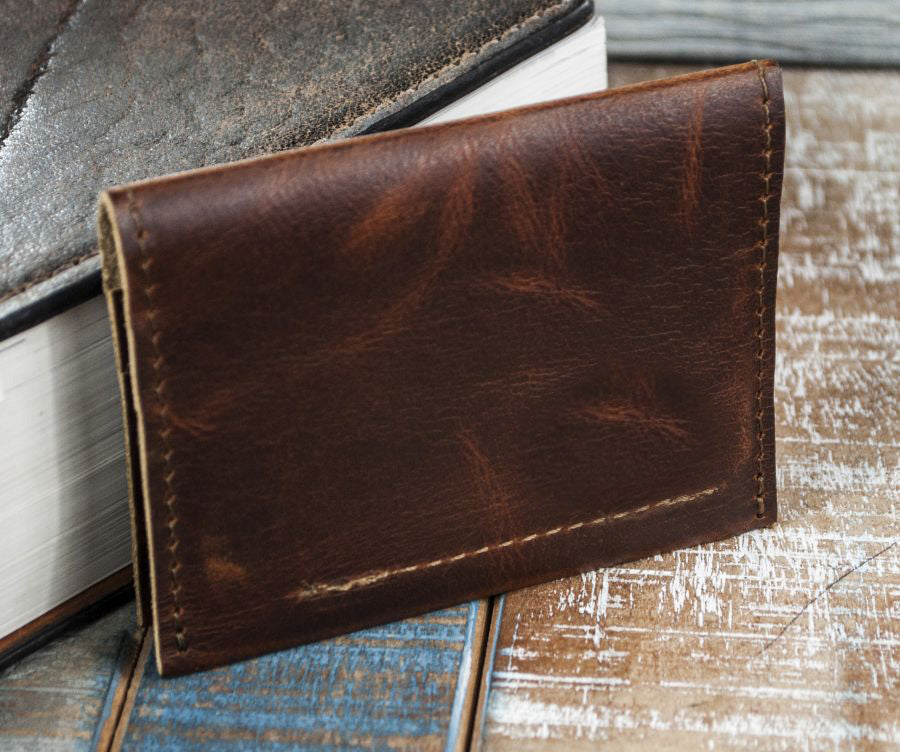 4-Slot Front Pocket Card Sleeve Wallet - The Dip (Tobacco Snakebite Leather) 4-Slot Front Pocket Card Sleeve Wallet - The Dip (Tobacco Snakebite Leather)